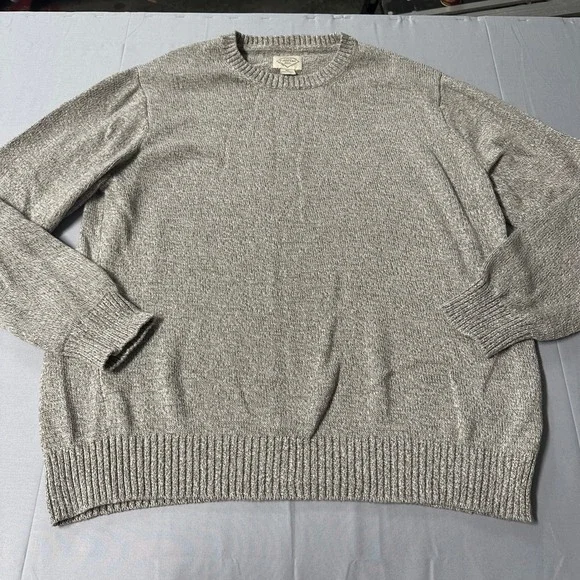 St Johns Bay‎ Mens Crewneck Sweater XXL Gray Marl Cotton Knit Pullover XXL