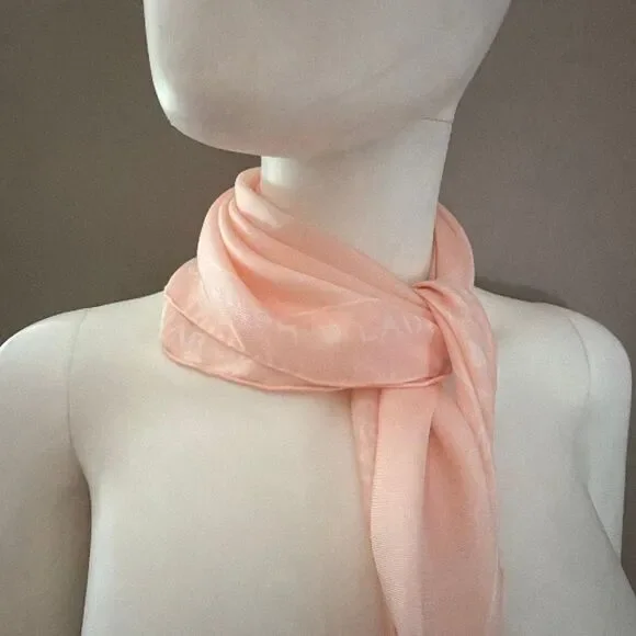 Lauren Ralph Lauren Pink Logo Silk Scarf Square