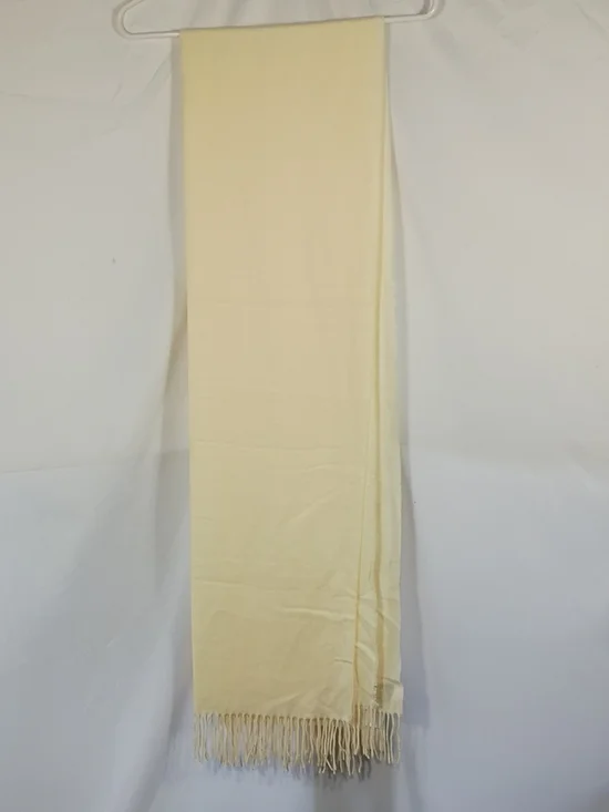 NWT Cashmink By V. Fraas Ivory Fringe Womens Scarf 100% Acrylic Winter
