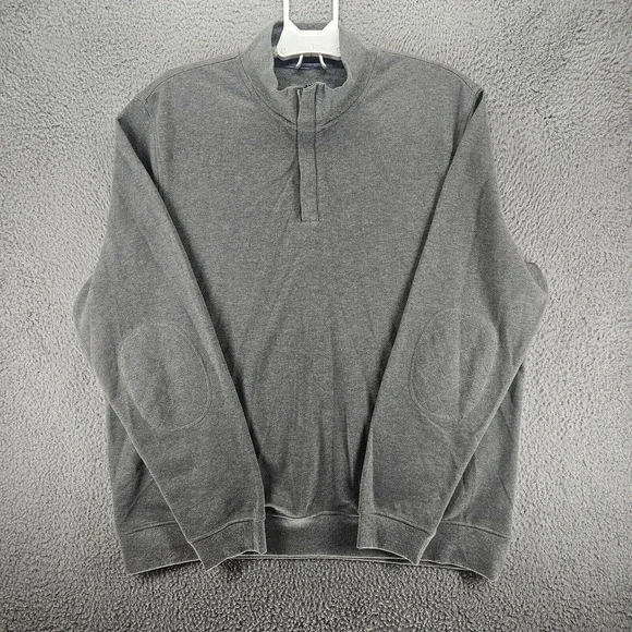 Jos  A Bank Men's Sweater 2XL XXL‎ 1/4 Zip Gray Tailored Fit