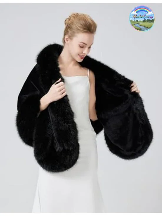 Faux Fur Shawl Wrap Stole Bridal Wedding Dress Cover Up