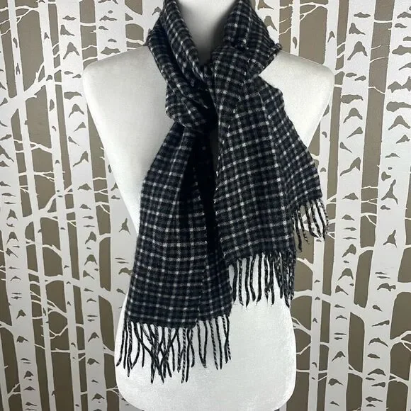 100% Cashmere Scarf Plaid Print