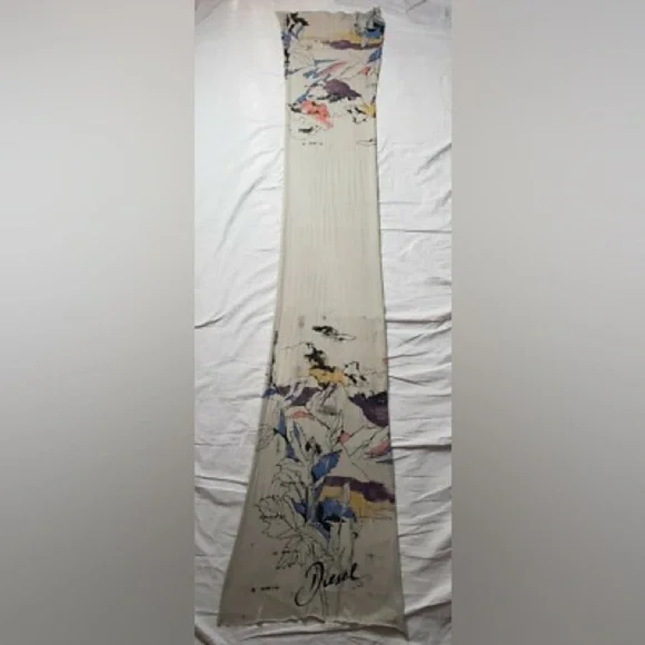 DIESEL GREY SOFT FLORAL/LANDSCAPES COLOUR PRINT LONG SCARF 19×85 INCHES