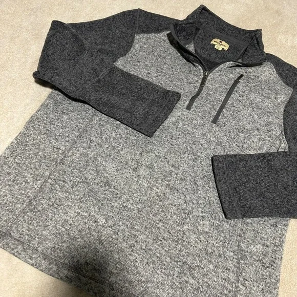 Woolrich Quarter Zip Pullover Mens XL Grey Heathered Fleece Sweater 1128