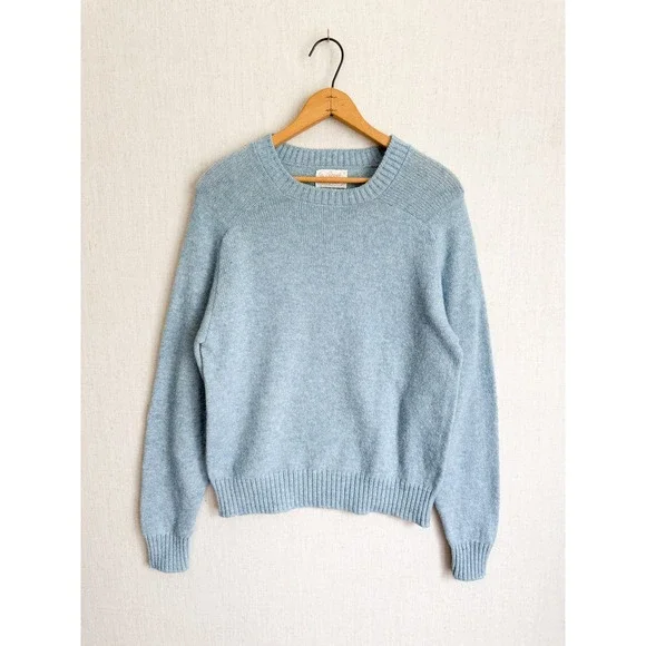 Royal Viking Wool Sweater Vintage Knit Raglan Crewneck M Blue Heathered