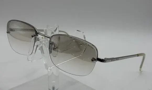 Ralph Lauren 973/S 010 Clear Silver Semi Rimless Sunglasses Vintage Y2K 52-18