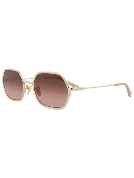 New Chloé Womens Round/Oval Gold Gold Copper Fashion Designer Sunglasses