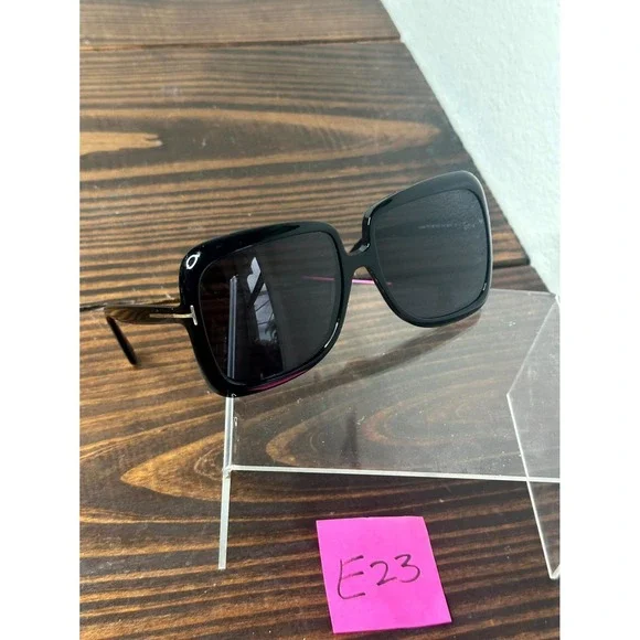 Tom Ford Lorelai TF1156 ECO 01A Womens Polished Black Sunglasses Square Full Rim