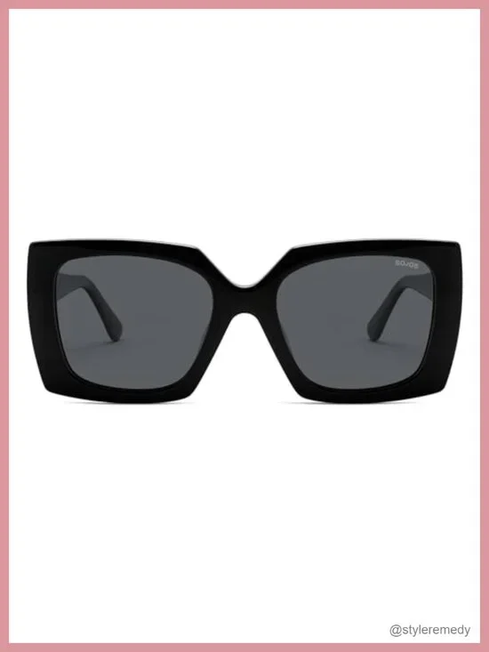 Oversized Polarized Square Acetate Sunglasses UV400