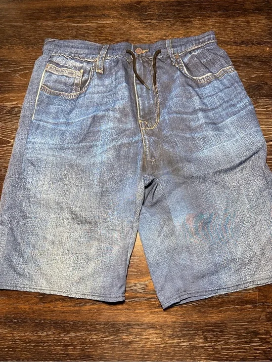 Jorts Jean shorts screen print swim suit