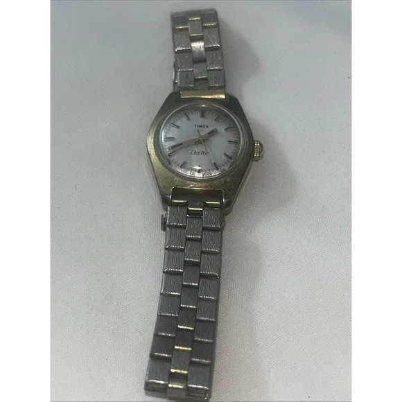 Vintage Timex Electric Ladies Watch Analog‎ Gold Tone Wrist Tested Needs Battery