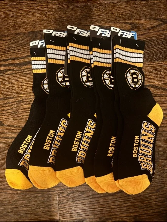 NHL Boston Bruins Crew Socks - medium - 5 pack