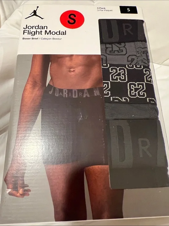 Jordan Flight Modal Boxer Briefs — Black & Gray Set (3-Pack)- Small