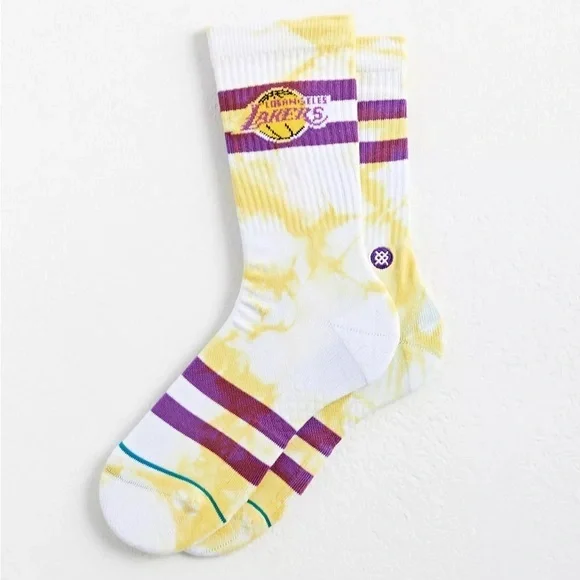 New🌟Stance Los Angeles Lakers NBA Dyed Crew Sock