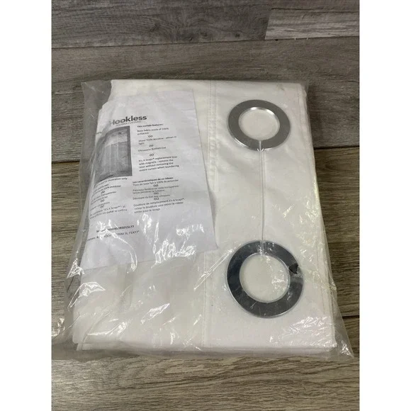 Hookless Shower Curtain White 71x77 NEW Snap-In Liner‎ Sheer Window