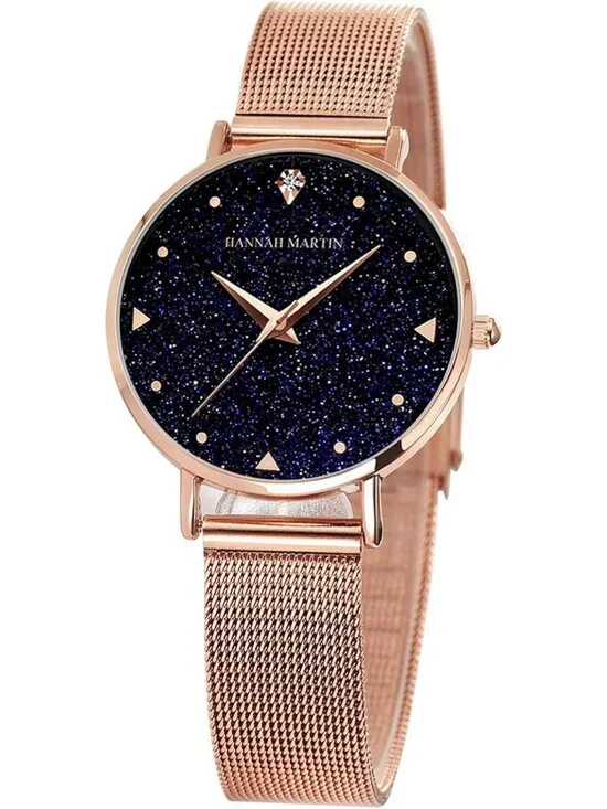 Luxury Vintage Gold Watch for Women, 36mm Round Case, Stainless Steel Band