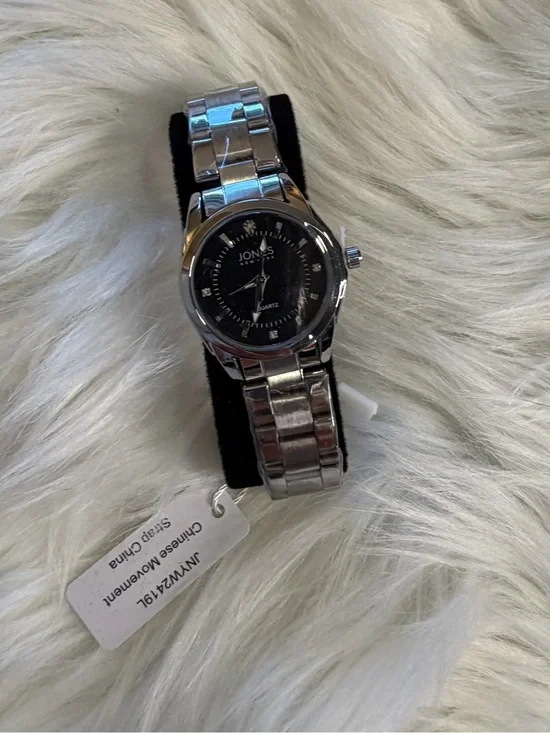 Jones New York Women’s Silver Stainless Steel Black Dial Quartz Watch NWT