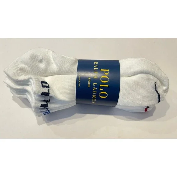 Polo Ralph Lauren Men’s Crew Socks 8-Pair Size 10-13 White MPN ZP827511PKN8