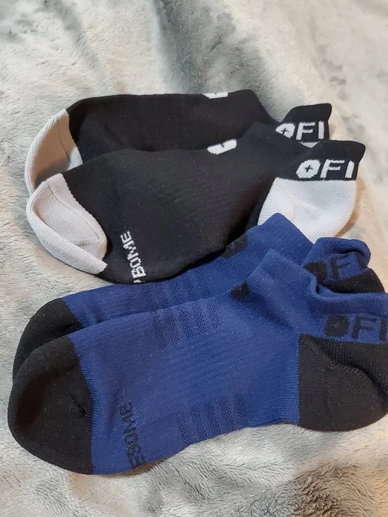 Men's Low-Cut Athletic Socks - Black & Blue (Pack)