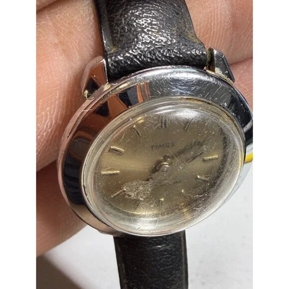 Vintage 1975 Timex 5510 France Mechanical Hand Wind 28mm Watch Parts Repair