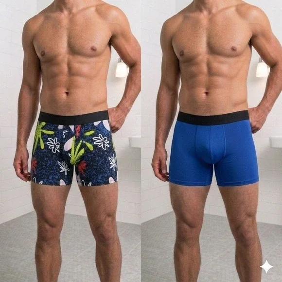 Pair of Thieves Hustle Boxer Briefs XXL Blue Floral NEW 2 Pack Quick Dry