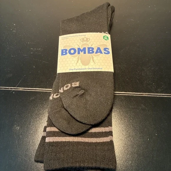 Bombas Socks 1 Pair Long Black XL Extra Large NEW