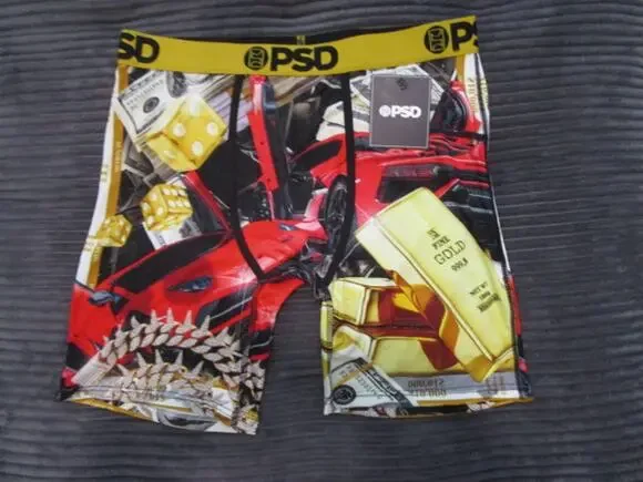 PSD Fast Life Gold Cars Chains Men's Large Underwear Boxer Briefs