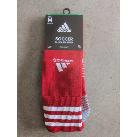 NEW Adidas Soccer Socks Men's Medium Red Copa Zone Cushion IV OTC Climalite