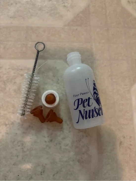 Pet Nurser Kit - White Bottle with Brown Nipples