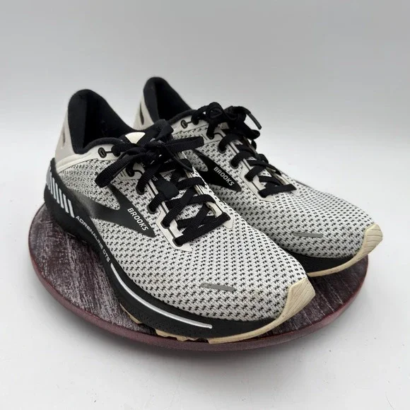 Brooks Running Shoes Mens Size 9 Adrenaline GTS 22 White Black Grey 1103661D135