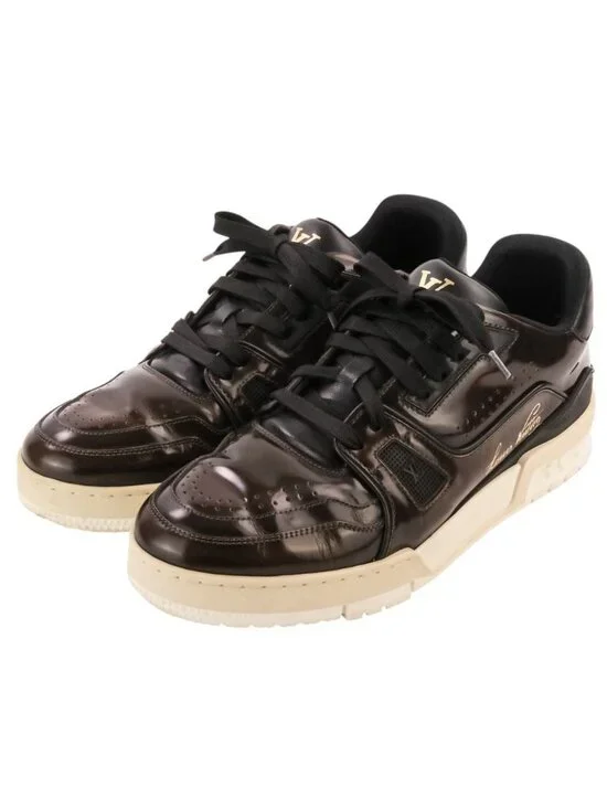 Louis Vuitton LV Trainer Leather Low Cut Sneakers Brown 6.5