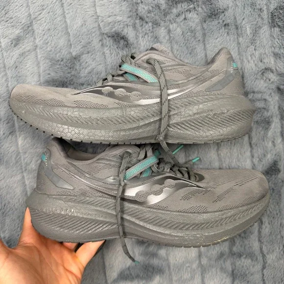 Saucony Triumph 20 Mens Grey Teal Running Shoes S20759-101 Size 9