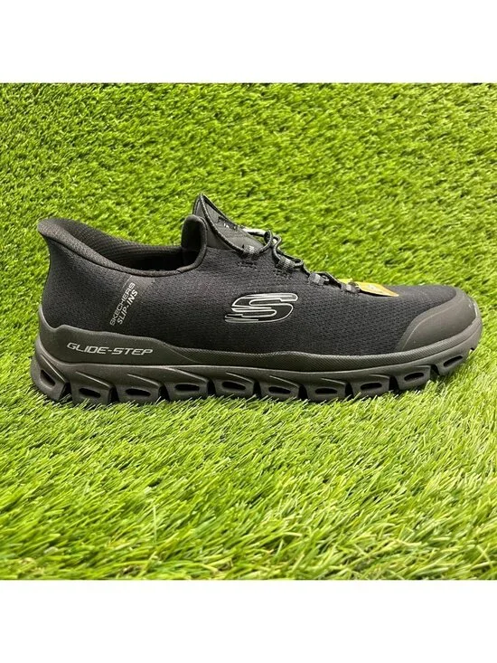 Skechers Glide Step-Zefyr Mens Size 10.5 Black Athletic Slip-On Shoes Sneakers