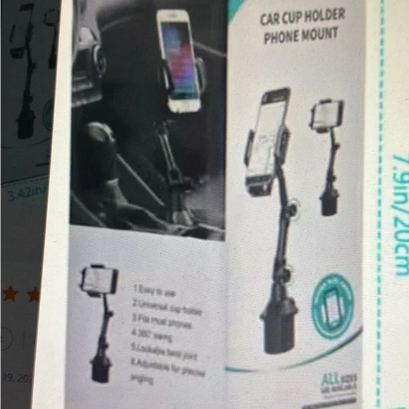 Universal Black Car Cup Holder Phone Mount