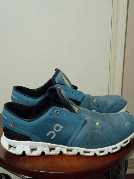 On Cloud X 3 Mens Size 10.5 Pewter Blue Running Shoes Sneakers CloudTec 60.98255