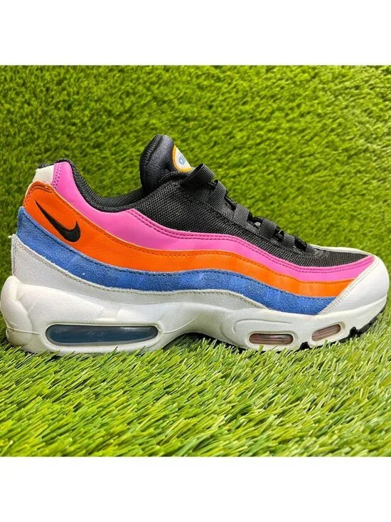 Nike Air Max 95 Essential Mens Size 9.5 Black Pink Orange Running Shoes Sneakers