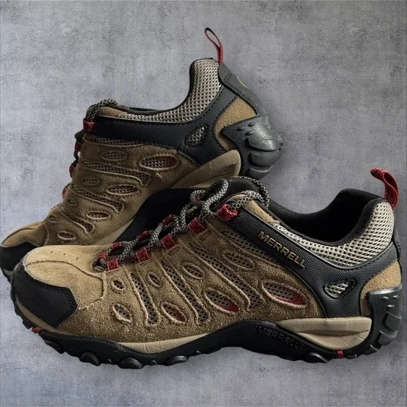 Merrell Crosslander 2 Hiking Shoes Y2K Men's 11 Brown Suede Mesh Low Top J034687