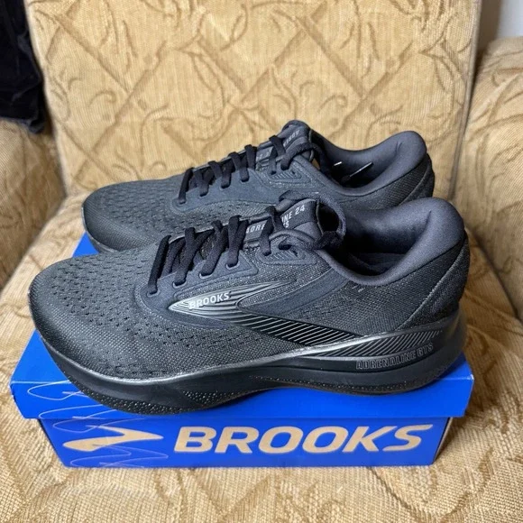 Brooks Adrenaline GTS 24 Men's Size 8 4E (Extra‎ Wide) Running Shoes Black EUC!