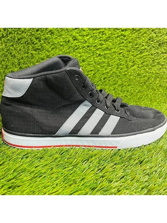 Adidas NEO Daily Vulc Mid Mens Size 10 Black Gray White Athletic Shoes Sneakers