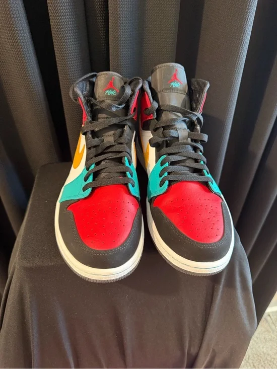 Nike Men’s High-Top Sneakers in Red, Teal, Black & Yellow