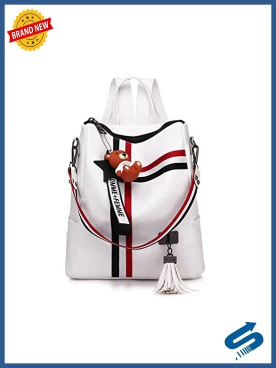 FANDARE Women Anti-Theft Waterproof PU Leather Backpack Laptop Daypack Travel