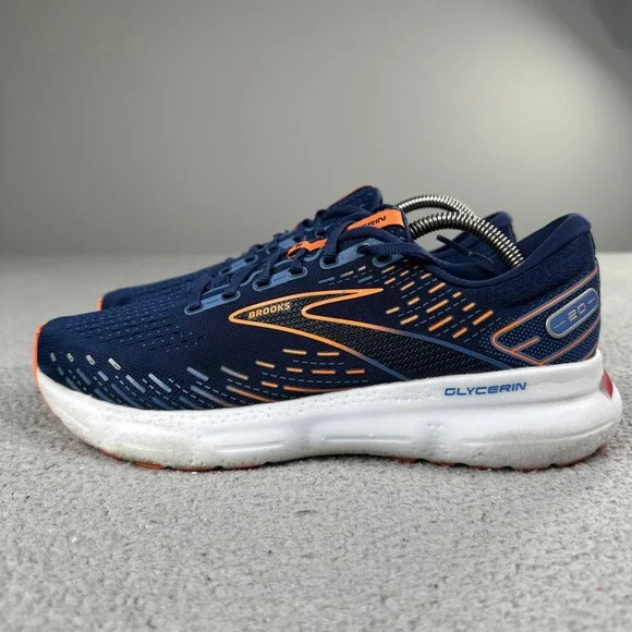 Brooks Glycerin 20 Running Shoes Men 10 D Blue Athletic Sneakers 1103821D444