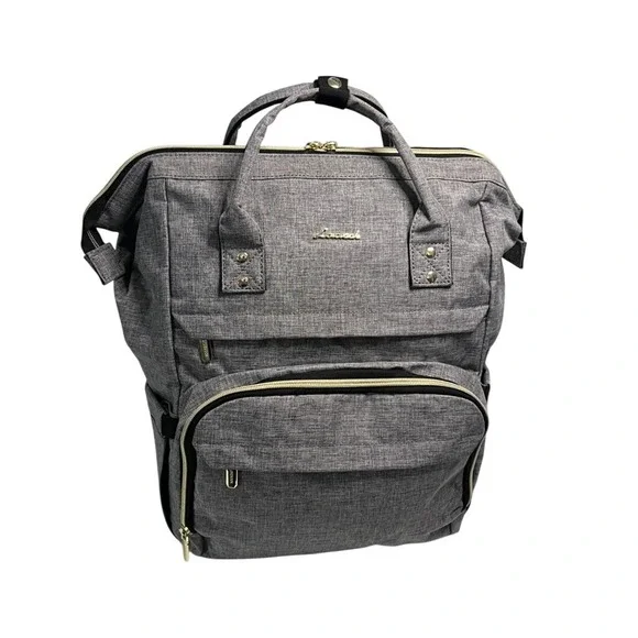 LOVEVOOK‎ Laptop Backpack Gray Heather Gold Hardware Travel Work Bag voila
