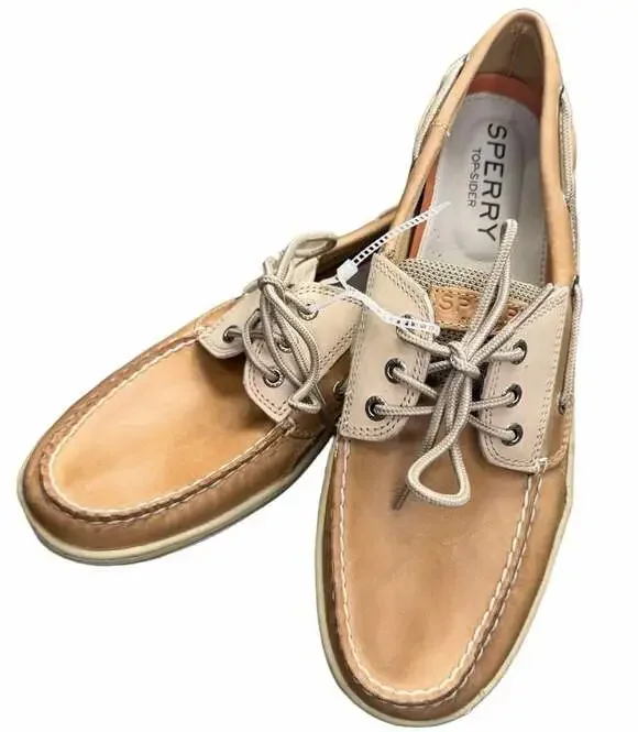 Sperry Men's Billfish 3-Eye Leather Boat Shoes Tan Size 11.5