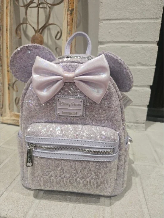 Disney Parks Loungefly Sequined Lavender Mini Backpack