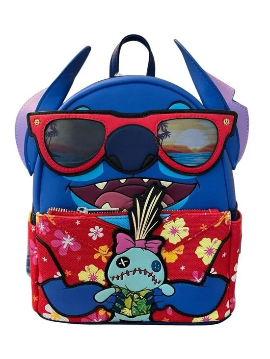 Loungefly Lilo & Stitch Sunglasses Scrump Backpack Vacation Hawaii Shirt NWT