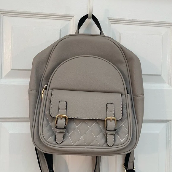 Elegant Gray Women's Small Backpack