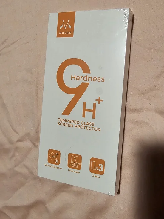 Orange Tempered Glass Screen Protector - 3 Pack