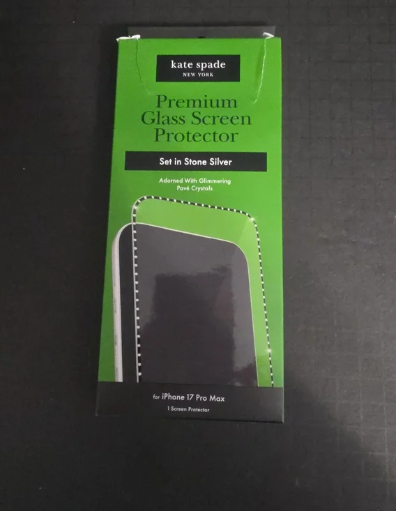 kate spade Stone Silver Glass Screen Protector with Pavé Crystal Accents