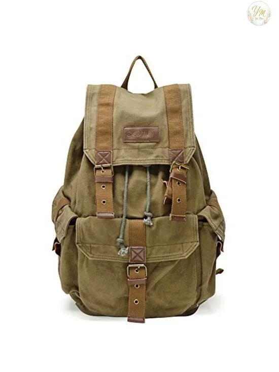 Thick Canvas Backpack 17 Inch Laptop Casual Daypack Rucksack